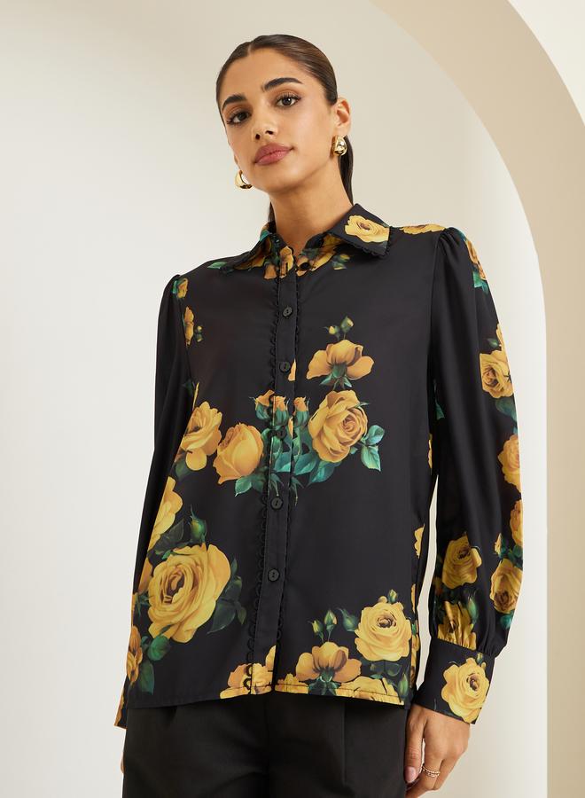 ستايلي بلوزة كاجوال بطبعة زهور - Image 3